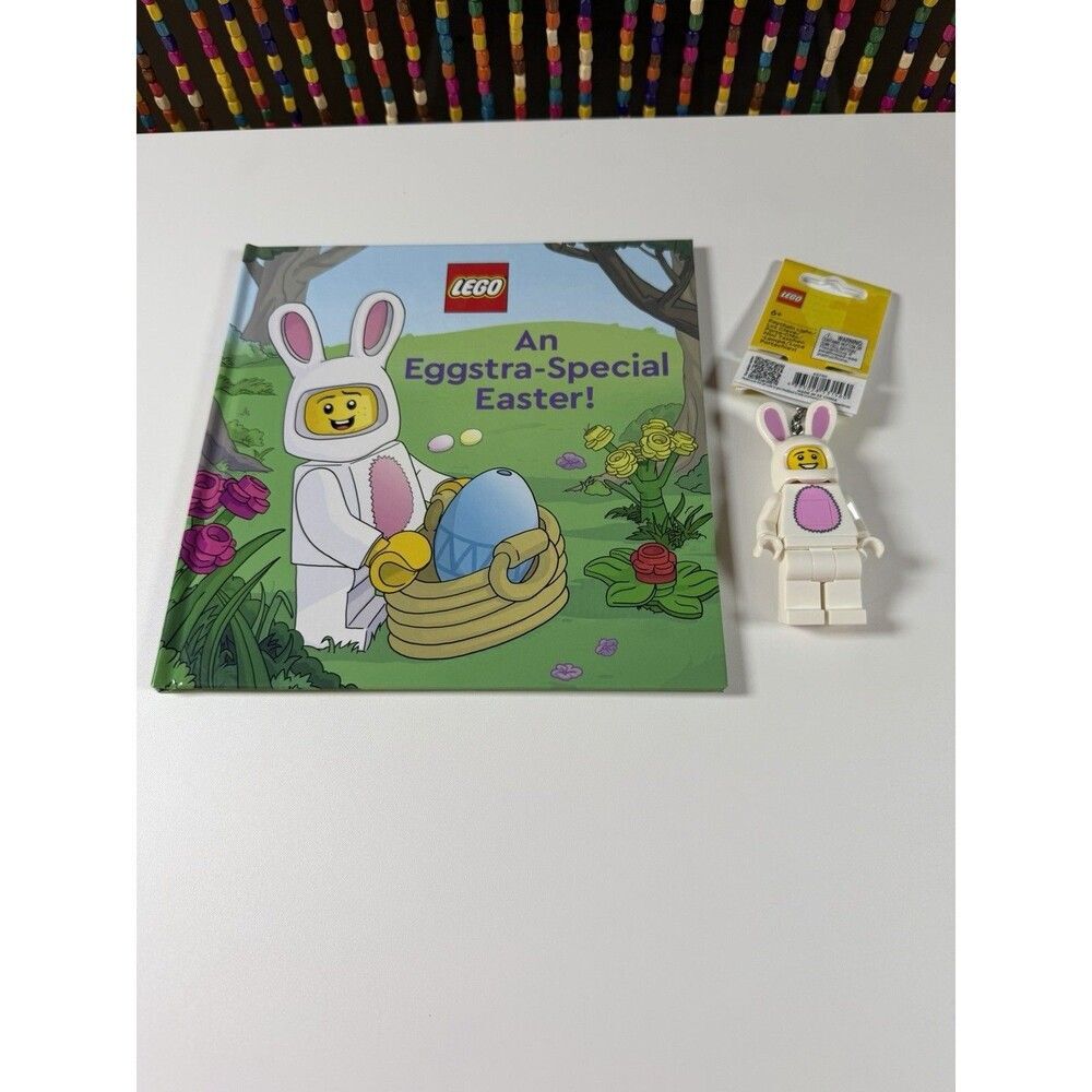 Lego Eggstra-Special Easter Book & easter Bunny Led Light Keychain New